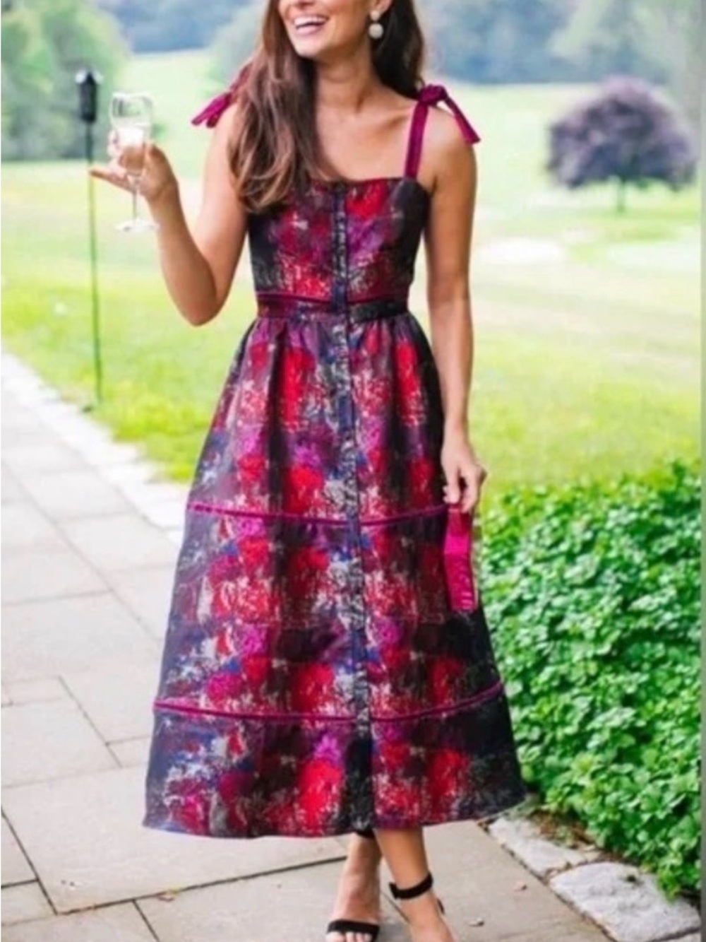 NWT Tuckernuck Beautiful Jacquard Grace Midi Dress Size Small